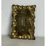 Charm n Style Vintage Single Switch Toggle Cover Plate Brass Metal Yellow Face