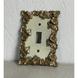 Charm n Style Vintage Single Switch Toggle Cover Plate Brass Metal White face