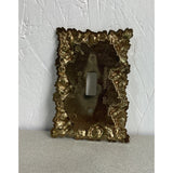 Charm n Style Vintage Single Switch Toggle Cover Plate Brass Metal White face