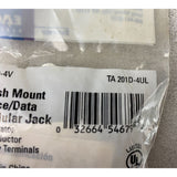 Eagle Electric Flush Mount Voice/Data Modular Jack TA 201D - 4UL NEW