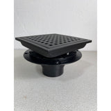 Merranox 6 Inch Shower Drain with Removable Grate, Black Metal Top, ABS Base
