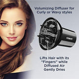 Conair Volumizing Hair Diffuser Dryer Attachment Fits Nozzles from 1.75” to 2.3”