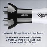 Conair Volumizing Hair Diffuser Dryer Attachment Fits Nozzles from 1.75” to 2.3”