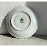 Trimont China Hand Painted Teacup Saucer Set Green floral Made in Occupied Japan