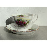Royal Albert Bone China Teacup and Saucer Purple Green Floral