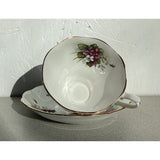 Royal Albert Bone China Teacup and Saucer Purple Green Floral