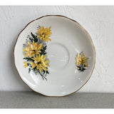 Royal Vale Bone China England Teacup Saucer Set Yellow Floral
