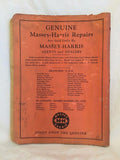 Original Massey Harris No. 50 CLIPPER COMBINE instructions service owner manual