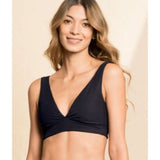 Jade Black Allure Long Line Triangle Bikini Top Large Reversible