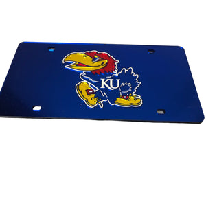 Rico Industries NCAA Kansas Jayhawks Blue 12" x 6" Laser Cut License Plate Tag