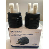 Cable Matters 3-Prong 30 Amp Generator to RV Adapter New 2 Pack