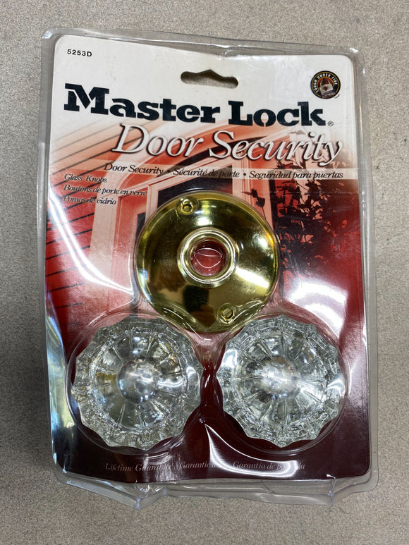 Master Lock Door Security Glass Knobs Door Handles #5253D NEW