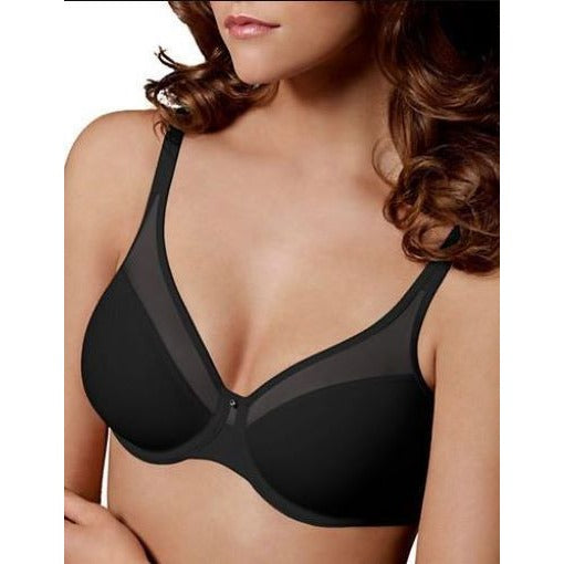 Wonderbra W7434 Underwire with Breathable Fabric and Side Shaping-BLACK-34C