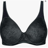 Wonderbra E1105H Underwire Breathable Cups Bra Black Jacquard 38DD JH7