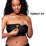 Medela Hands Free Pumping Bustier Bra with Adaptive Stretch Black Large