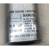 High Voltage Microwave Capacitor o.8 uF 2100  V.AC USED