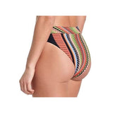 Maaji Roman Stripe Suzy Q High Rise/High Leg Bikini Bottom Medium #MAJC0FJ