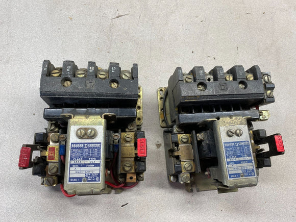 Square D -  220v 7.5hp 3-Phase - Square D - (W401-S20-G1) Starter Size 1 Lot Of 2