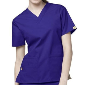 WonderWink Origins Bravo V-neck Scrub Top 6016 Grape Women's XL Modern Fit