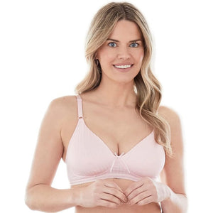 Bestform 97086248 Striped Wireless Cotton Bra Lightly-Lined 34A Bitter Sweet Pink