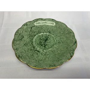 Royal Albert  Bone China England Orphaned Saucer Green Green Spackle Pattern 5.75"