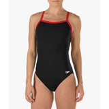 Speedo Race Endurance+ Polyester Flyback Training Swimsuit 10/36 Black Red