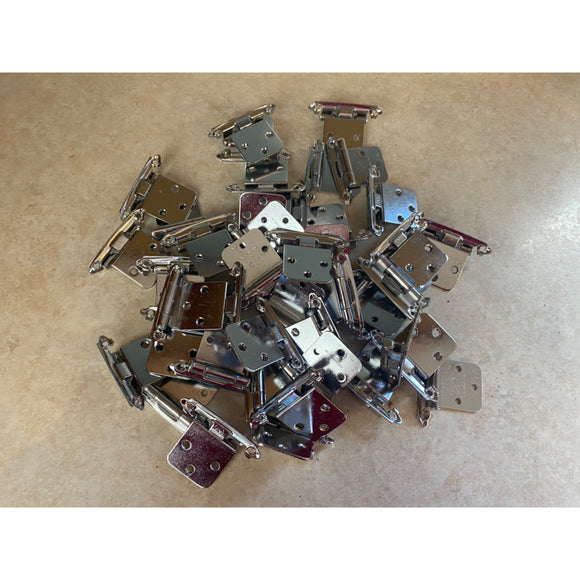 Amerock PAT1967 Chrome Cabinet Door Hinges Self Closing Flush Mount Lot Of 44  NOS
