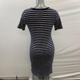 Gap Pencil Dress Fitted Medium Blue White Stripe NWT Cotton Blend