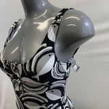 Aerie Women's NEW Black and White Full Piece Bathing Suit Size Small Polyester