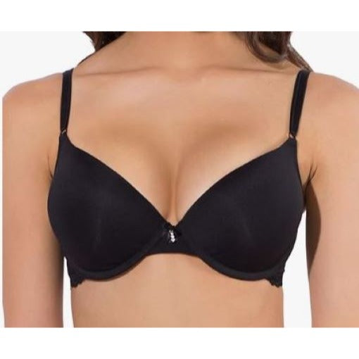 Smart & Sexy Style SA276X Women's 36A Push Up Bra black w/ Lace Wings NWT