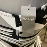 Aerie Women's NEW Black and White Full Piece Bathing Suit Size Small Polyester