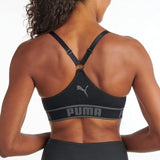 PUMA Womens Seamless Sports Bra Black Gray Medium Wire Free