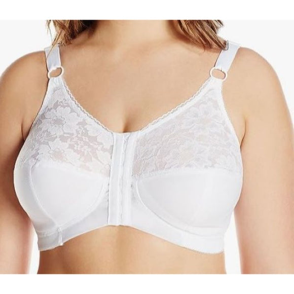 Wonderbra W0906 Plus-Size JMS Front Closure Wire-Free Bra Women's White 44C