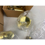 Basics Handleset with Tulip Knob - Single Cylinder - Brass Finnish Open Box