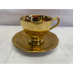 Royal Winton Fine Bone China Teacup and Saucer Set Heavy Gold Gilding