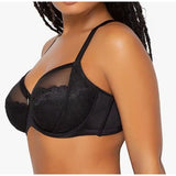 Curvy Couture Lace Luxe Underwire Bra 1299 - 36G Black Hue