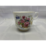 Royal Stafford Teacup Saucer Set Fine Bone China Basket Floral Pattern