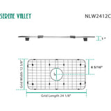 Serene Valley NLW2412C Sink Bottom Grid 24-1/8" x 12-5/8", Centered Drain