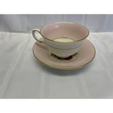 Taylor & Kent Teacup Saucer Set Vintage Bone China England Pink Cabbage Rose