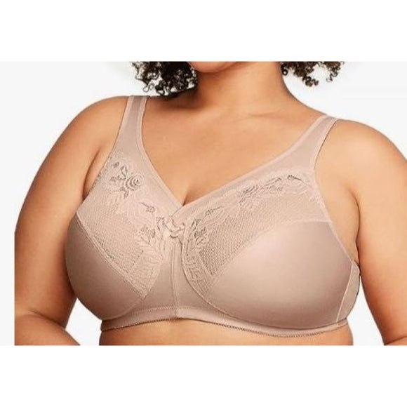 Glamorise Womens 36C Plus Size MagicLift Wirefree Minimizer Bra #1003 Cafe Beige