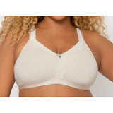 Curvy Couture Women's Cotton Luxe Wire Free Bralette in Natural 1010 Size 42G