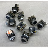 Allen Bradley And Other Black Push Button Panel Box Switches Lot Of 10 Used #15