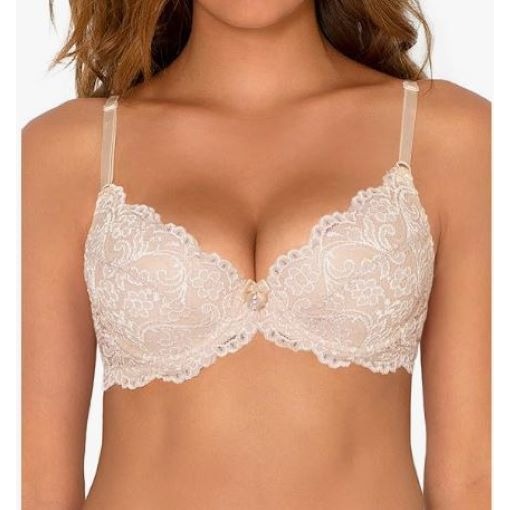 Smart & Sexy 85046 Womens 38D Signature Lace Push-up Bra In the Buff