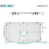 Serene Valley SVH3017C Sink Bottom Grid 29-1/2" X 16-1/2", Centered Drain