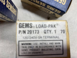 Gems Load-Pak P/N 20173 20/240V-5A Block Terminal NEW