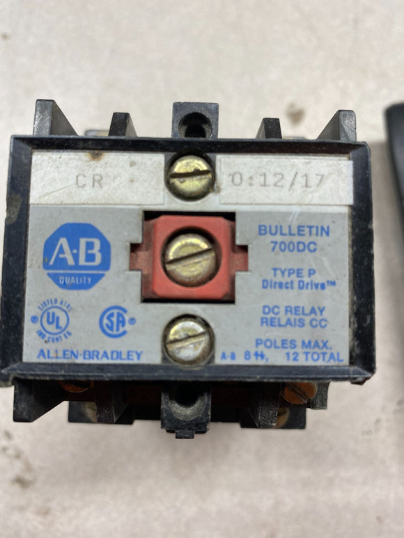 Allen Bradley Bulletin 700DC Type P Direct Drive DC Relay USED