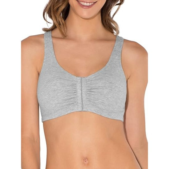 Fruit of the Loom 36 Front Close Builtup Sports Bra Style 96014 Gray Heather