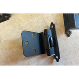 Black Cabinet Door Hinges Self Closing Flush Mount Lot Of 28  NOS
