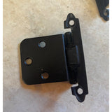 Black Cabinet Door Hinges Self Closing Flush Mount Lot Of 28  NOS
