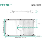 Serene Valley NDG2916C Sink Bottom Grid 28-9/16" X 15-9/16", Centered Drain